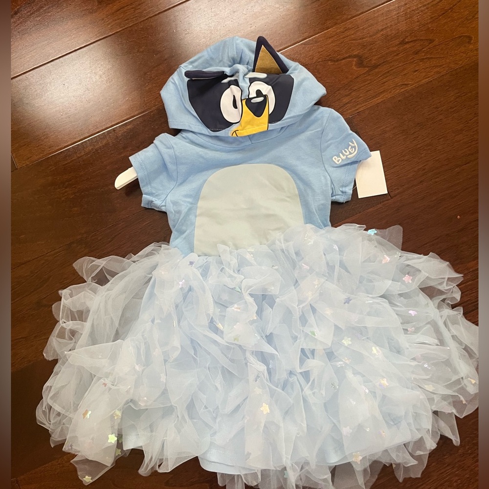 NWT Bluey Hooded Dress/Costume 2T